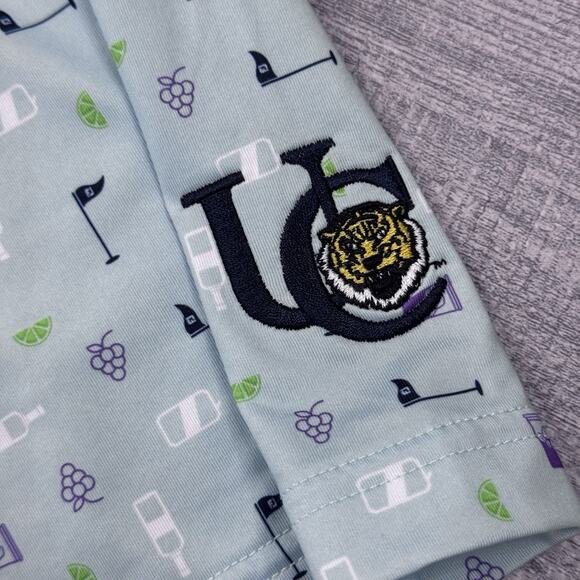 FootJoy University Club Baton Rouge Men's Sz XL Blue AOP Golf Polo Shirt PREPPY - Picture 7 of 13